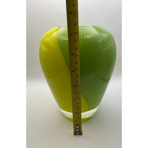 Canary Yellow & Lime Green Oval Shaped Cased Vase by Gorgeous Designs - Picture 7 of 8